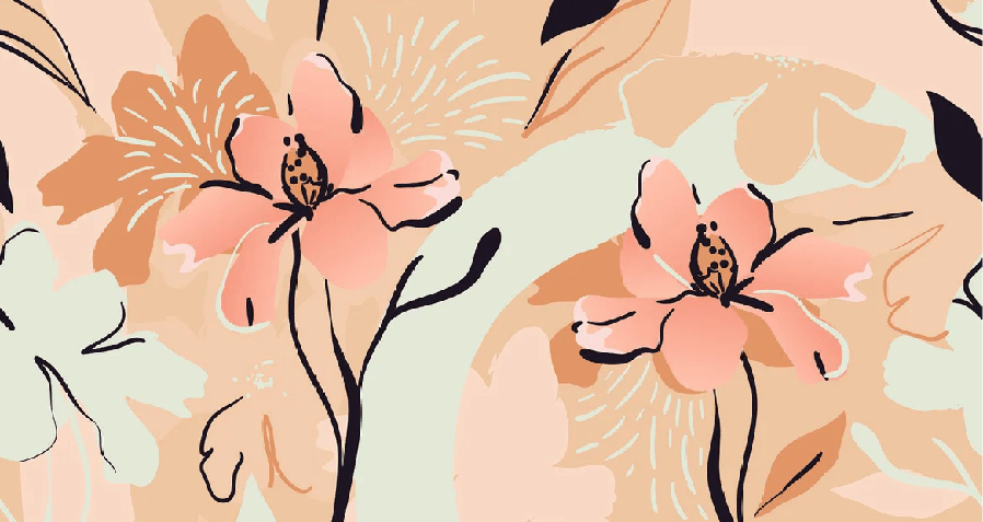 Papier peint yoga méditation fleur, XXL, tendance