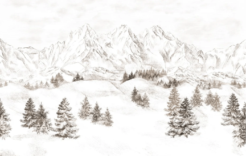 Papier peint montagne massif des Alpes