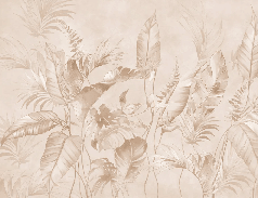 Papier peint élégante jungle poudrée - Muralconcept
