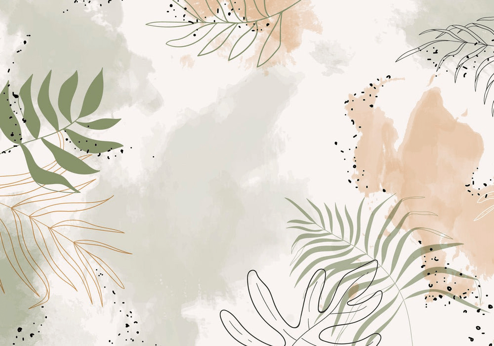 Papier peint panoramique aquarelle végétale