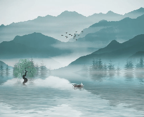 Papier peint entre montagne et lac