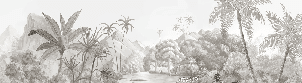 Papier peint panoramique jungle pittoresque - Muralconcept
