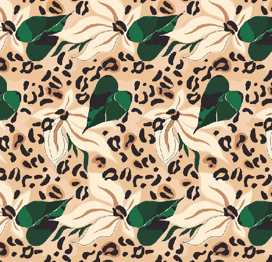 Papier peint abstrait fleur féline - Muralconcept