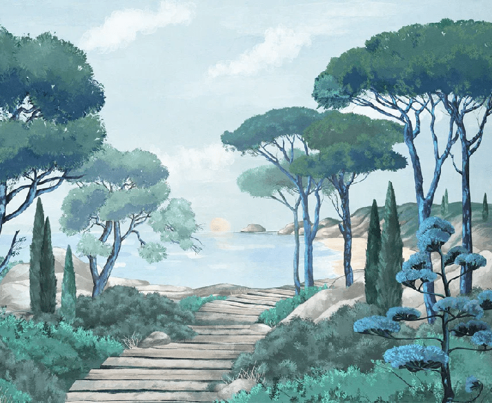 Papier peint balade dans les calanques - Muralconcept