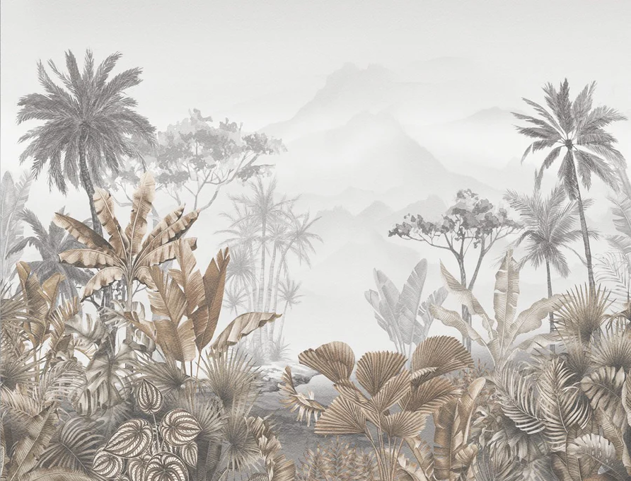 Papier peint tendance tropical sepia