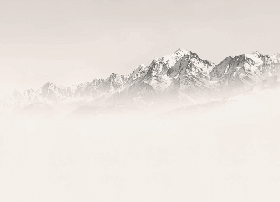Papier peint Mont Blanc dans la brume sépia - Muralconcept