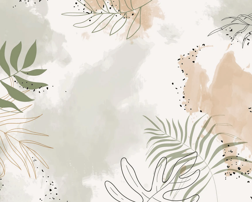 Papier peint panoramique aquarelle végétale - Muralconcept