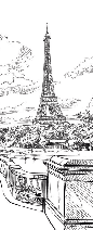 Papier peint pont Bir Hakeim vue tour Eiffel - Muralconcept