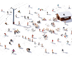 Papier peint panoramique après ski, XXL, tendance