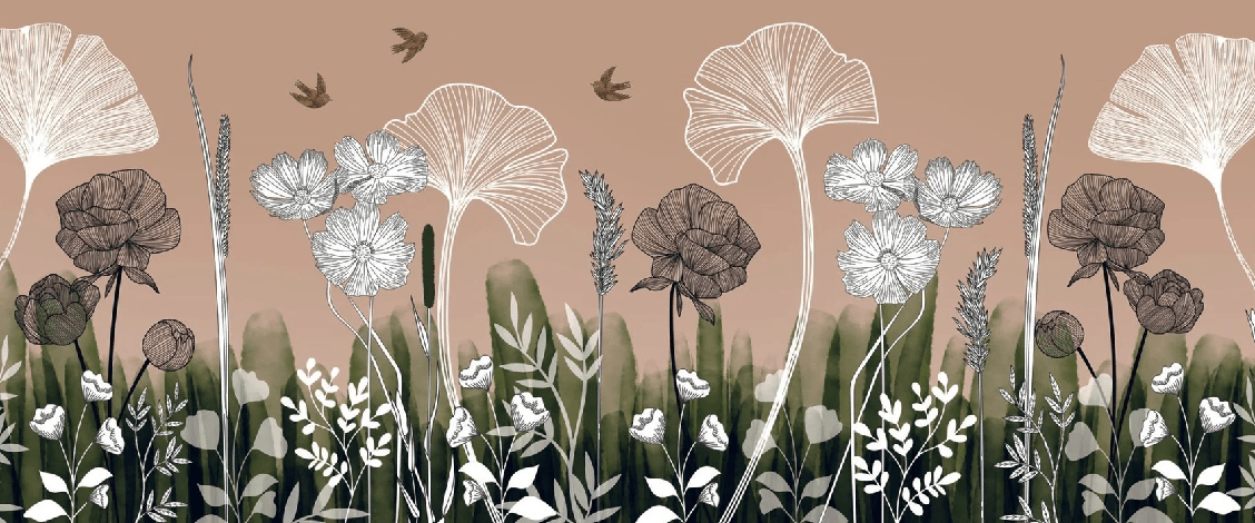 Papier peint panoramique floral addict - Muralconcept