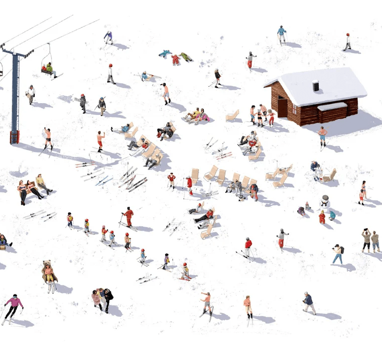 Papier peint panoramique après ski, XXL, tendance