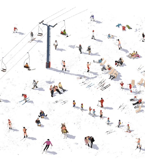 Papier peint panoramique après ski - Muralconcept