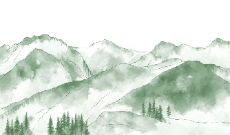 Papier peint montagne chaine des Aravis vert forêt - Muralconcept