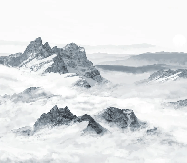 Papier peint panoramique montagne bleu - Muralconcept