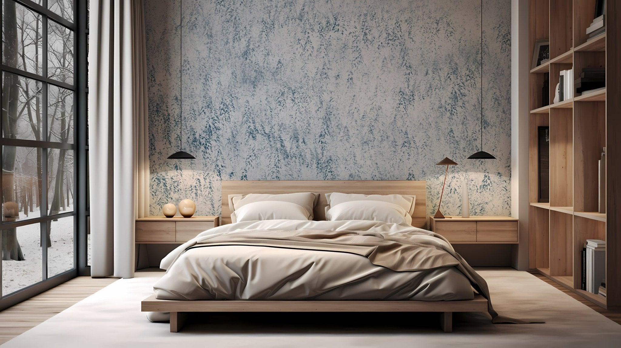 Papier peint forêt brumeuse Alpine design