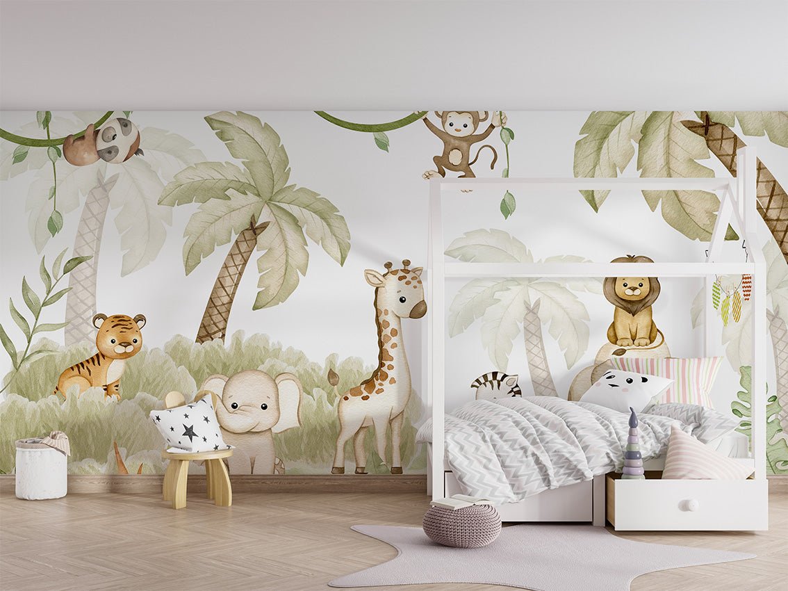 Papier peint animaux savane et douceur