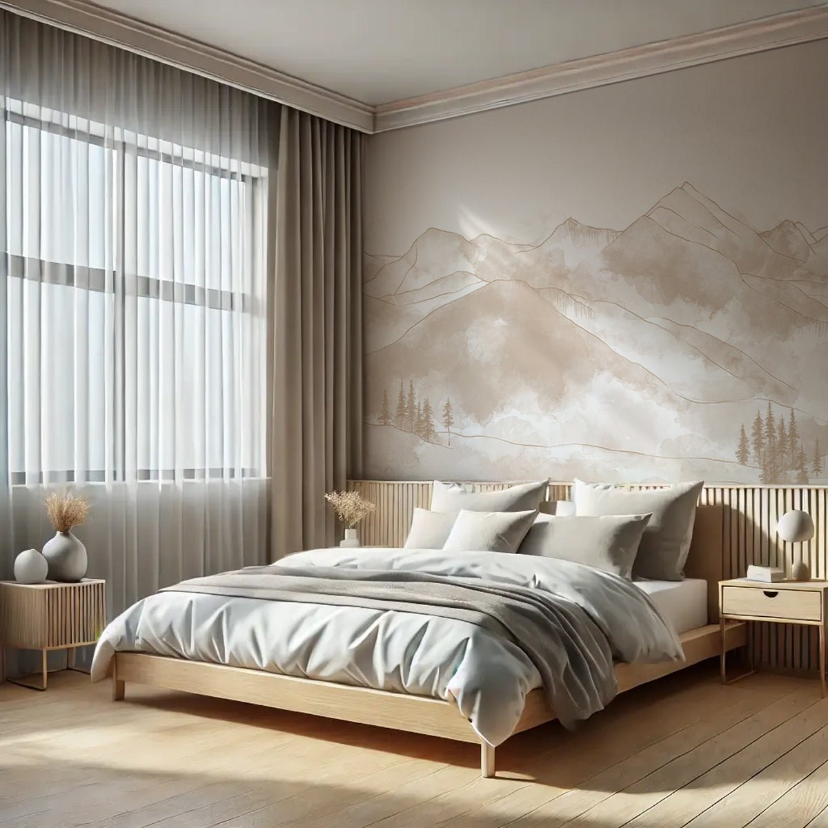 Panoramic Aravis sepia wallpaper