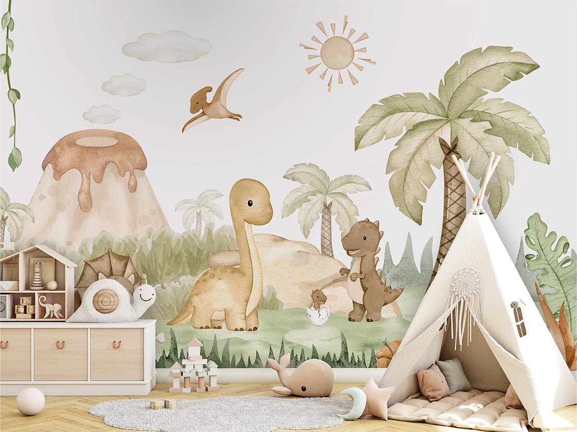 Baby dinosaurs at the park wallpaper 