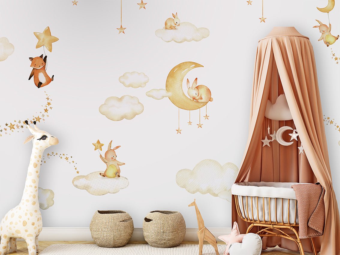 Baby wallpaper sweet dreams white 