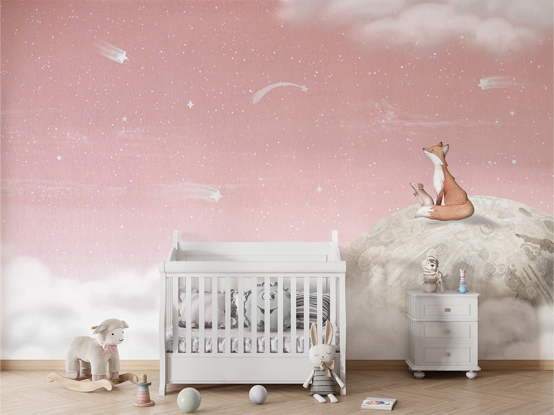 Baby wallpaper soothing night pink 