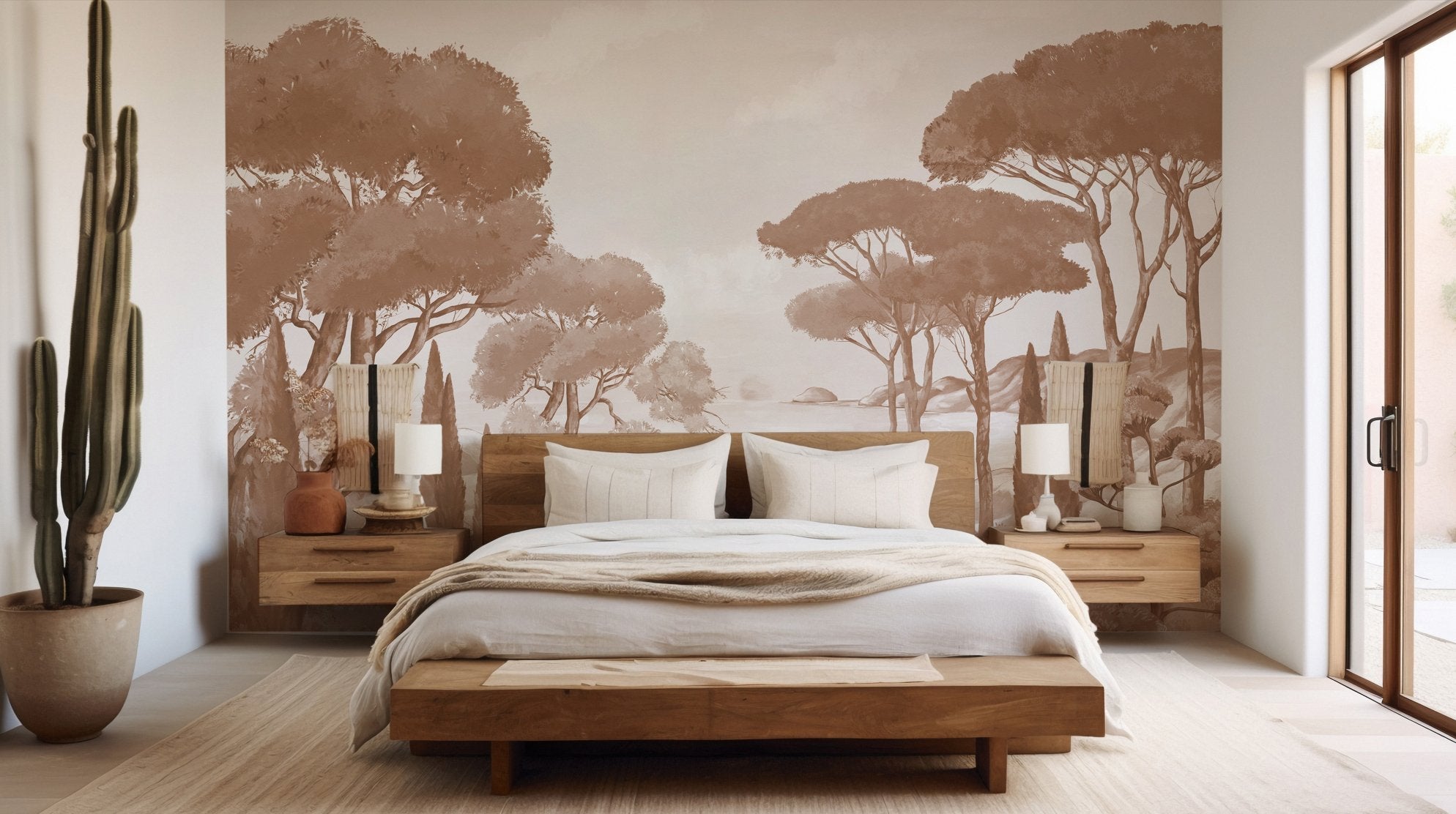 Papier peint balade dans les calanques terracotta - Muralconcept