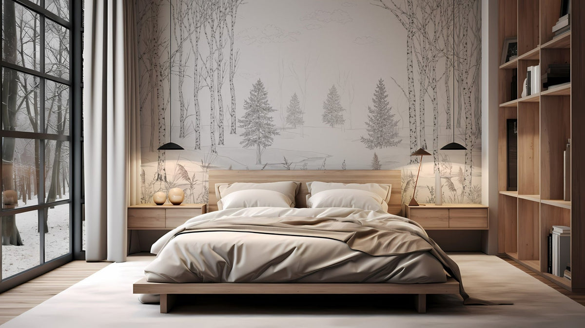 Winter etching wallpaper