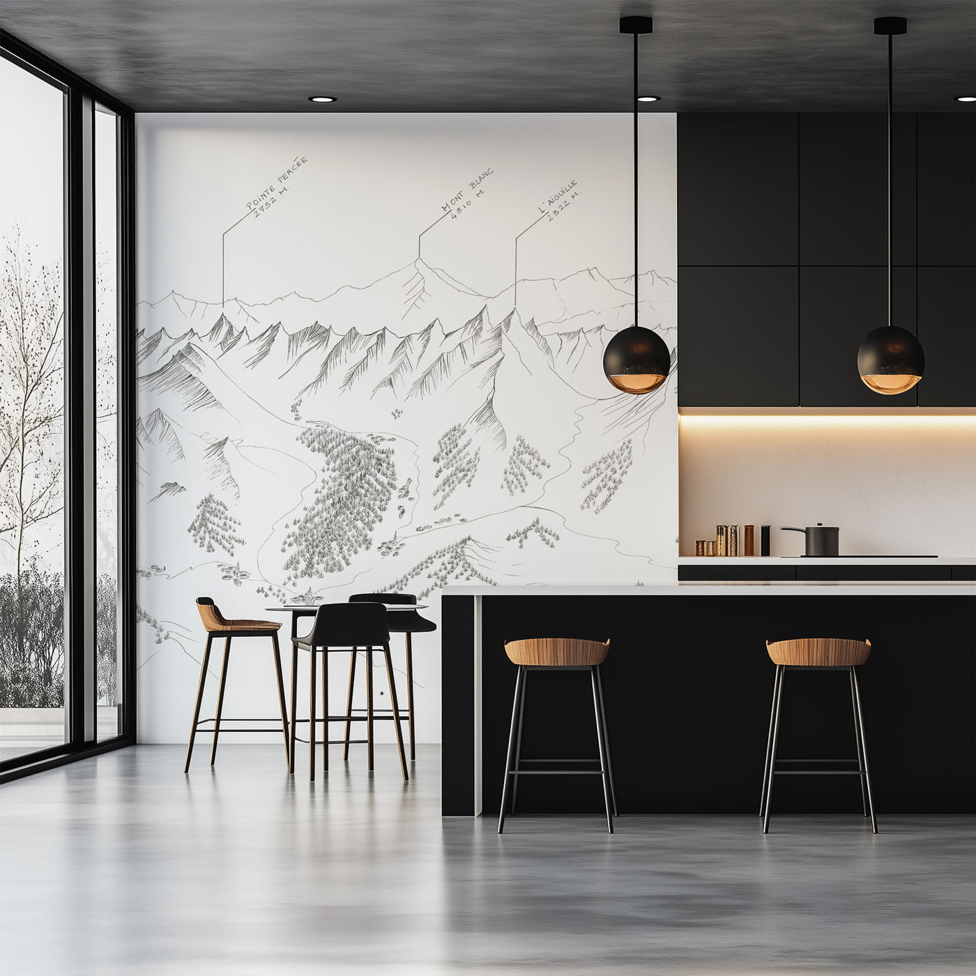 Papier peint montagne – La Clusaz et ses sommets - Muralconcept