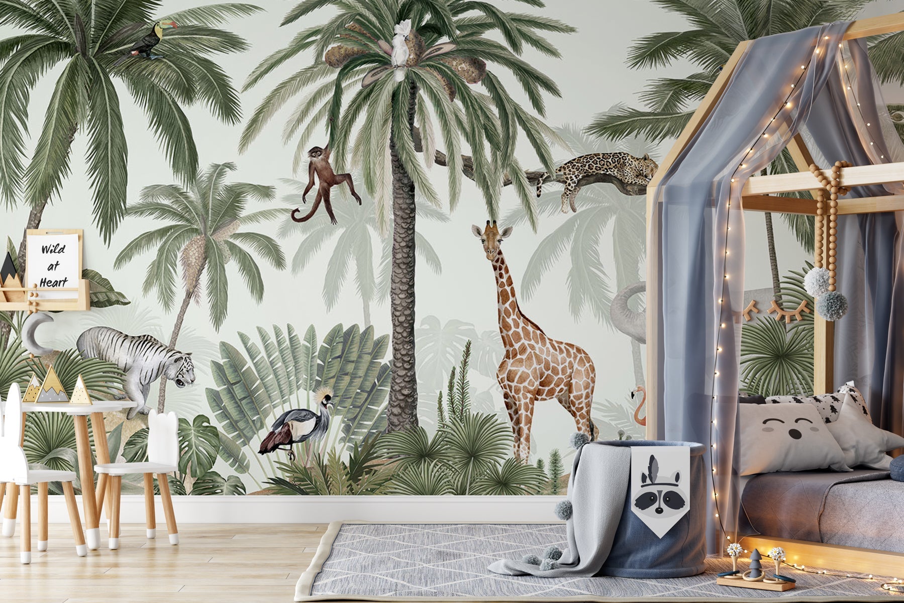 Papier peint enfant jungle paisible - Muralconcept