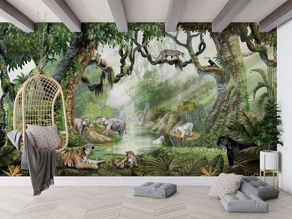 Papier peint enfant jungle secrète, XXL, tendance