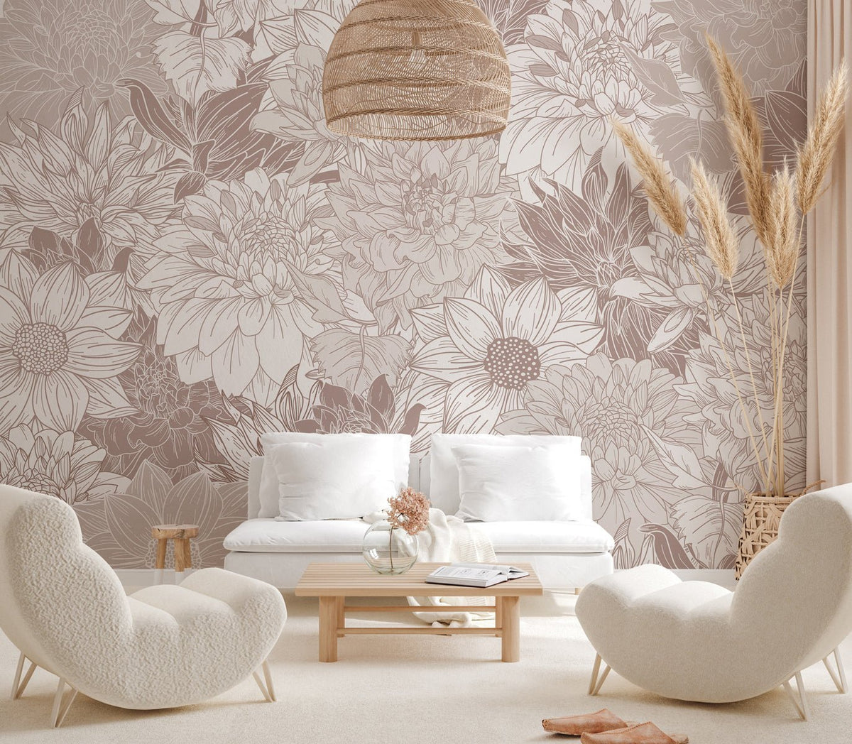 Papier peint fleur Dahlia