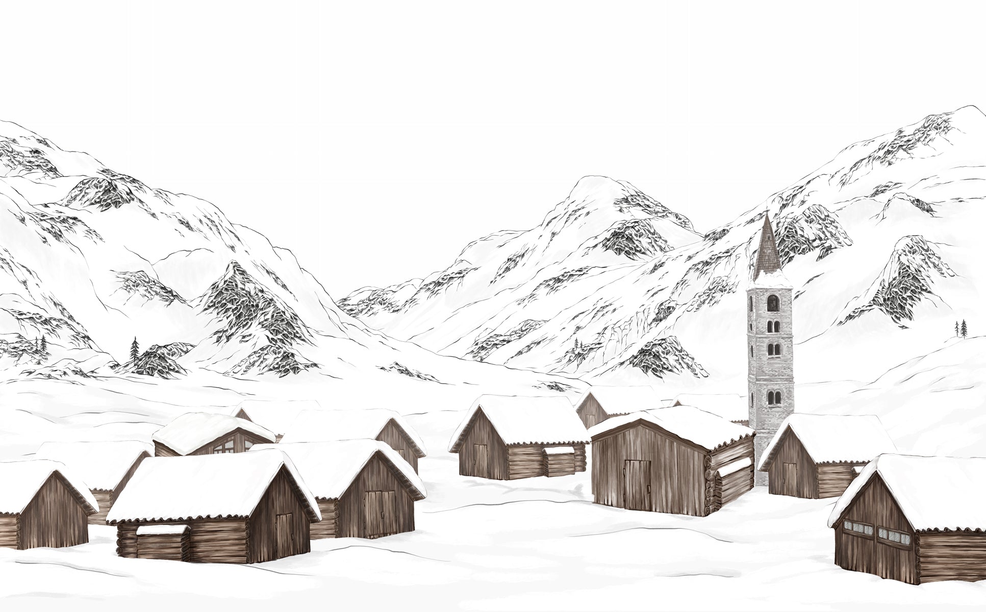 Val d'Isère village wallpaper