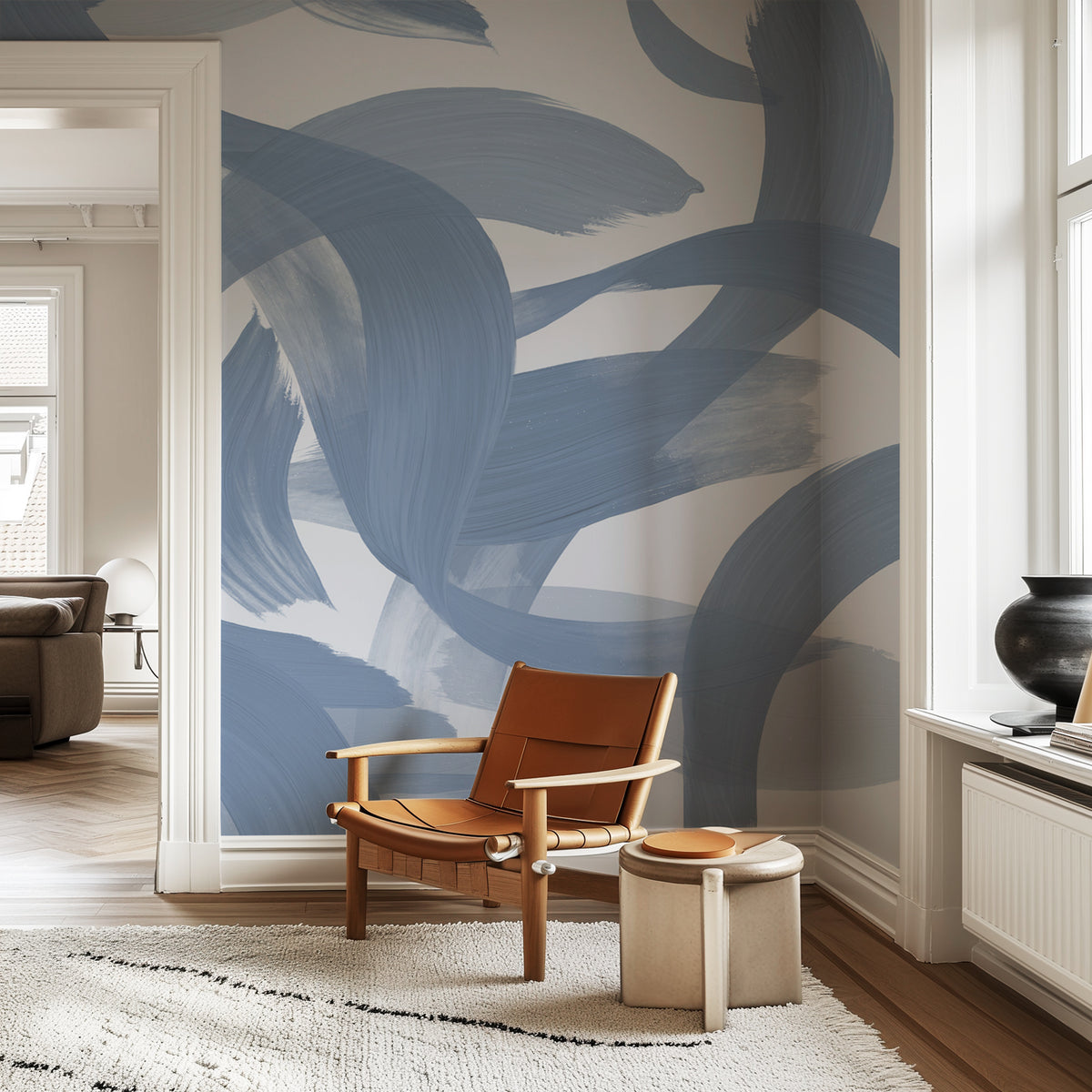 Contemporary wallpaper - Bleu vibration