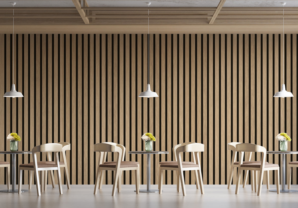 Restaurant wallpaper wooden strip black background