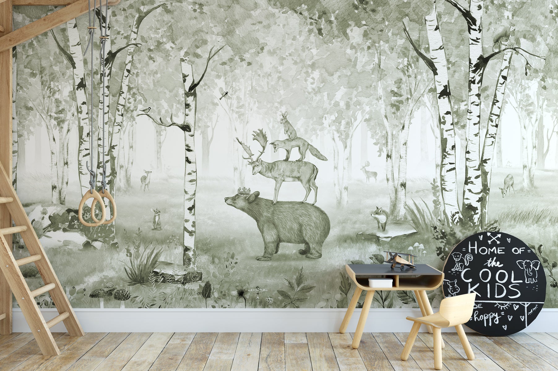 Papier peint roi de la forêt, mural concept, tendance