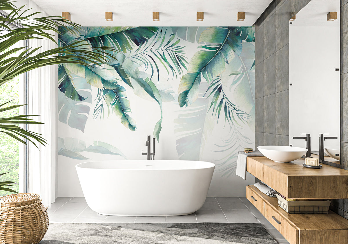 Bathroom wallpaper Jungle & Scandinavian style