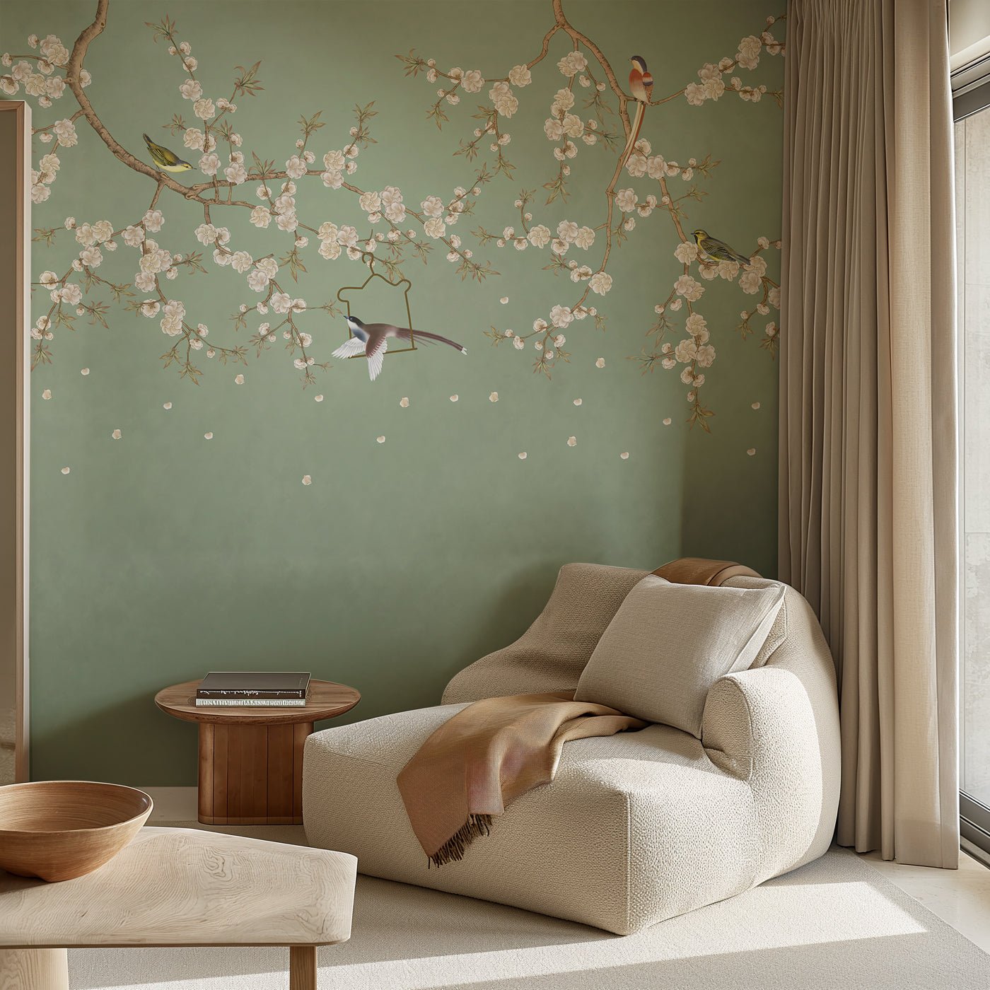 Zen sakura green wallpaper