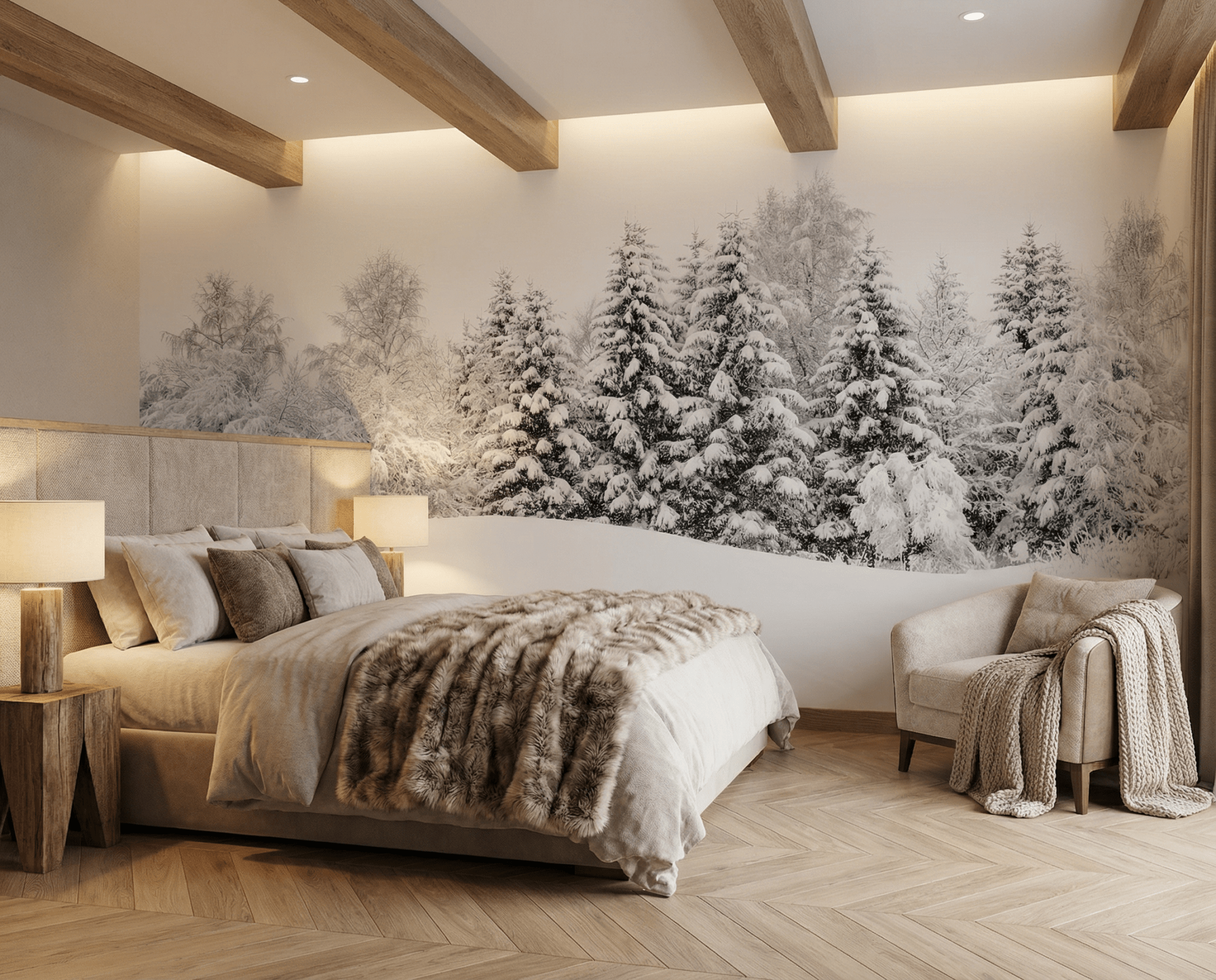 Papier peint panoramique évasion hivernale