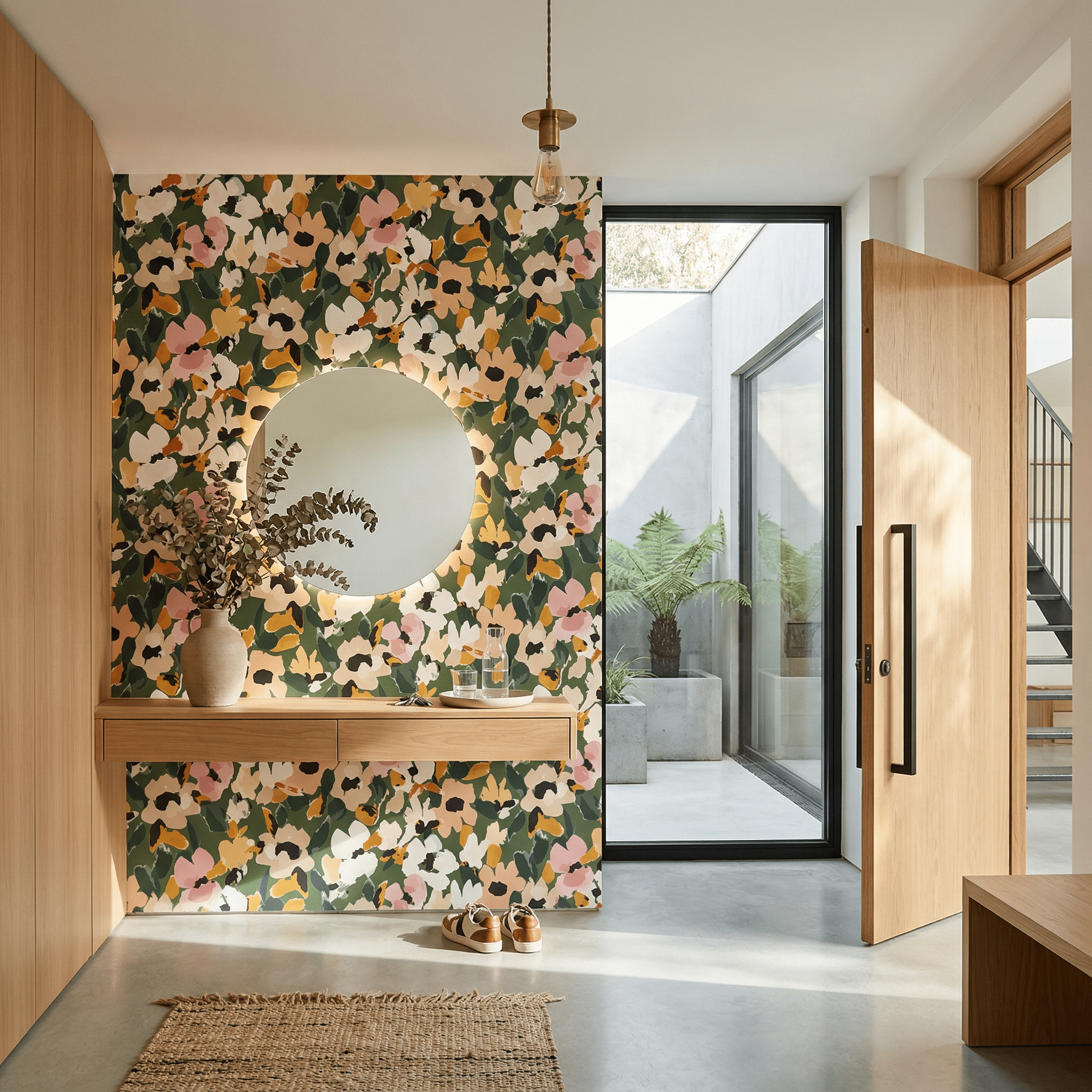Papier peint floral liberty – Motif fleurs printanières - Muralconcept