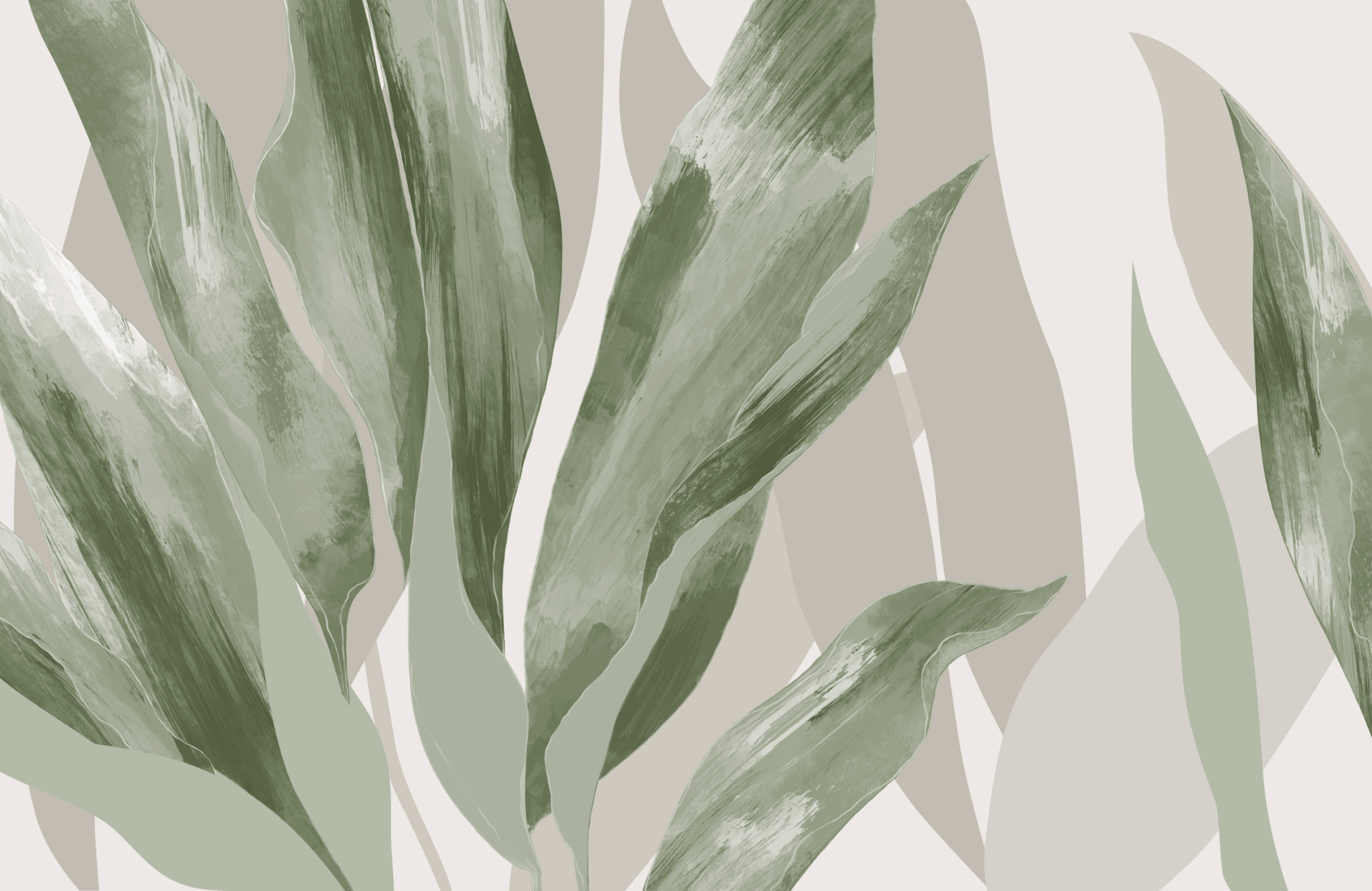 Papier peint étoffe bicolore taupe vert - Art raffiné - Muralconcept