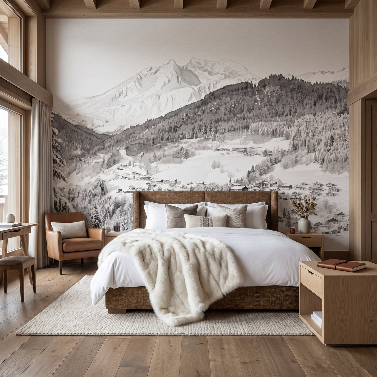 Morzine Panoramic Wallpaper – Skiing, Chalet, Mountains