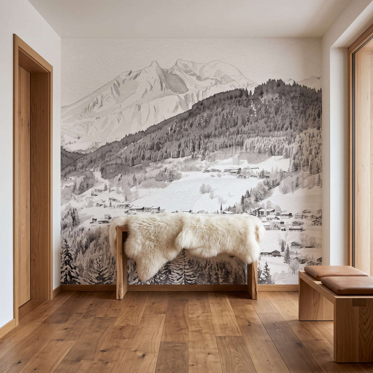 Morzine Panoramic Wallpaper – Skiing, Chalet, Mountains