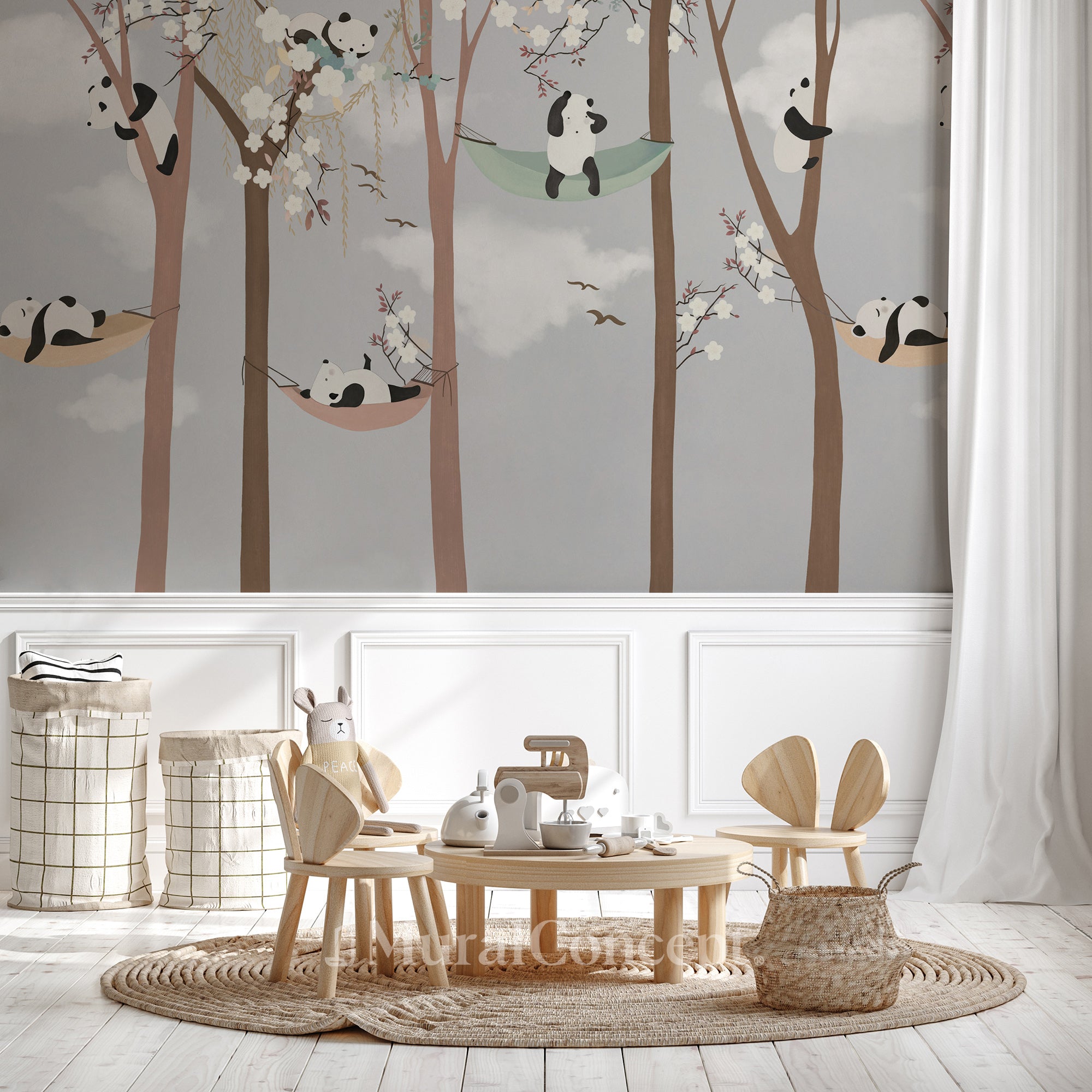 Panda children's room wallpaper - Muralconcept