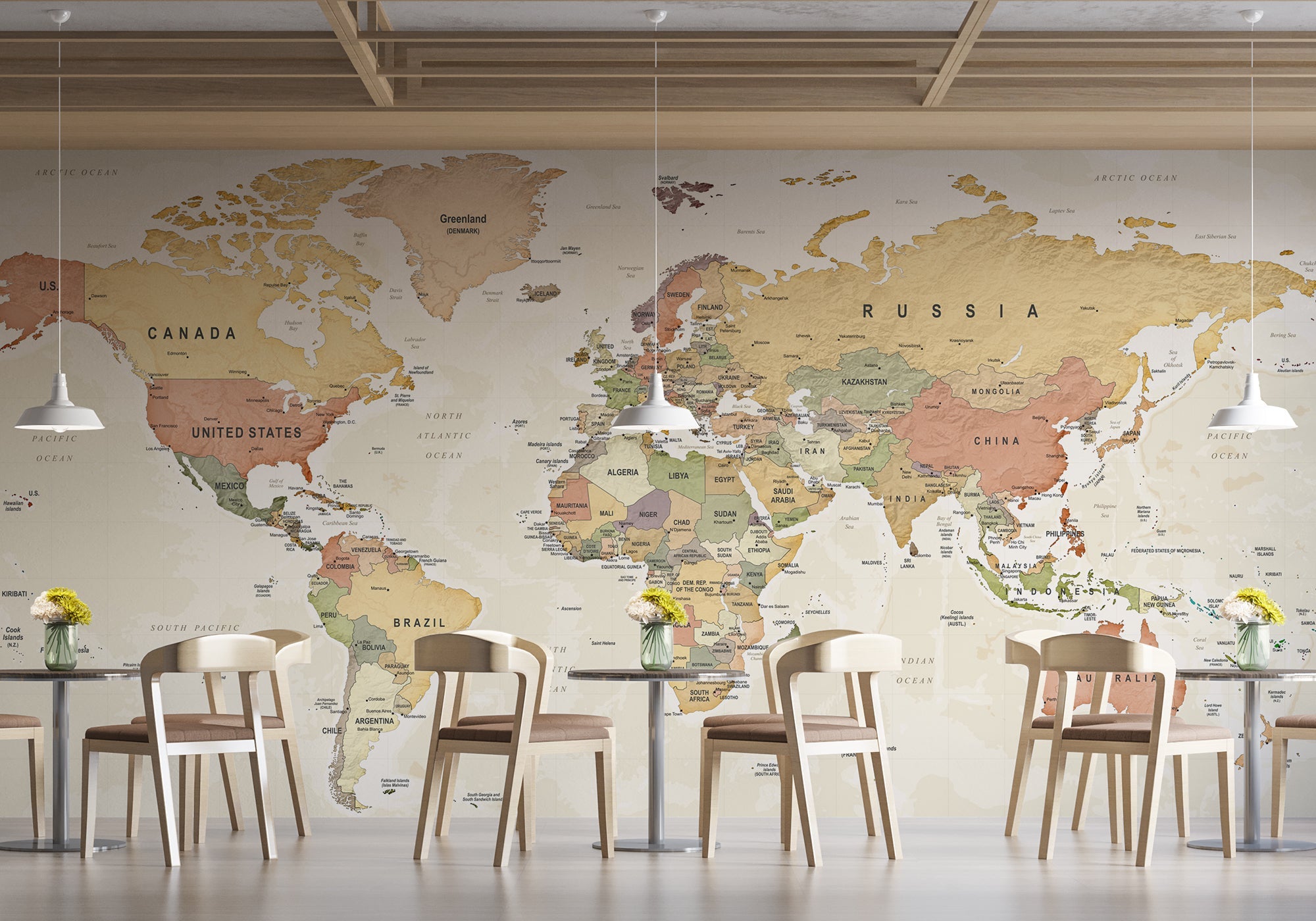 Papier peint carte du monde exploration - papier peint sur mesure francais - muralconcept