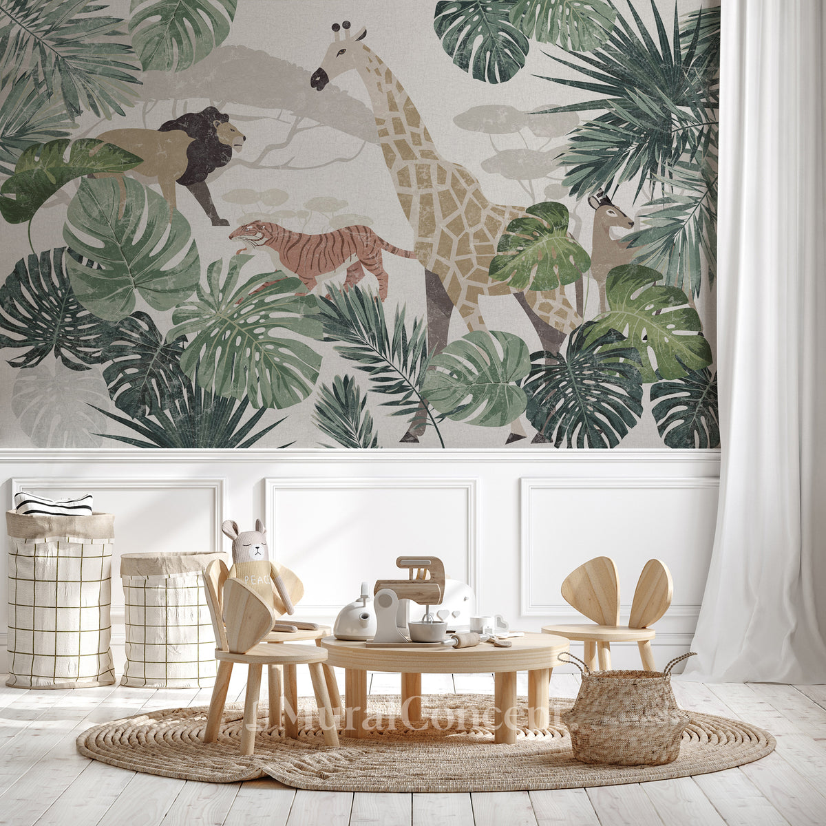 Jungle kid children's bedroom wallpaper