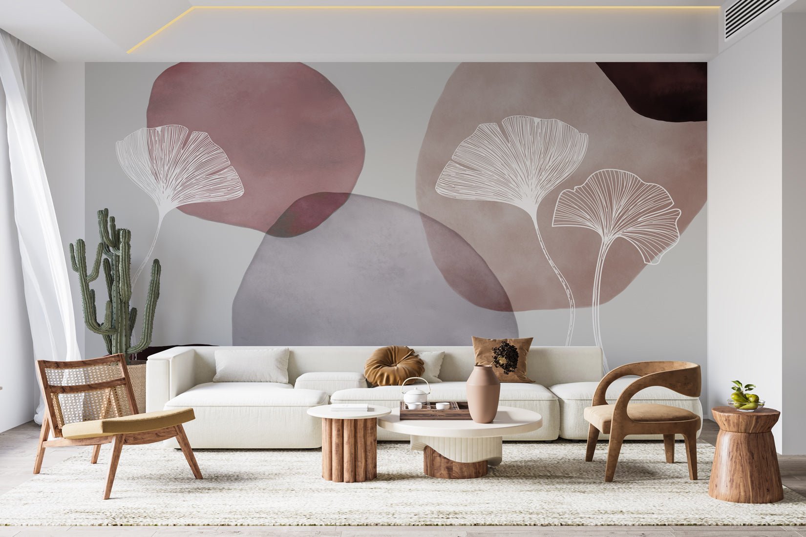 Papier peint abstrait pourpre watercolor - papier peint sur mesure francais - muralconcept