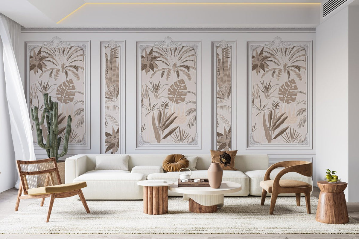 Haussmann vegetal molding wallpaper