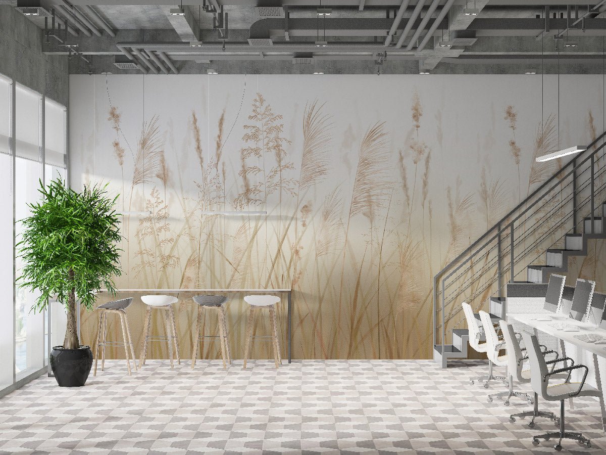 Papier peint fleur des champs de blé - papier peint sur mesure francais - muralconcept