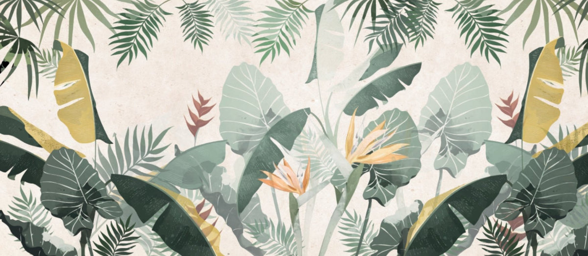 VP Custom-made wallpaper green yellow plant L330cm x H145cm