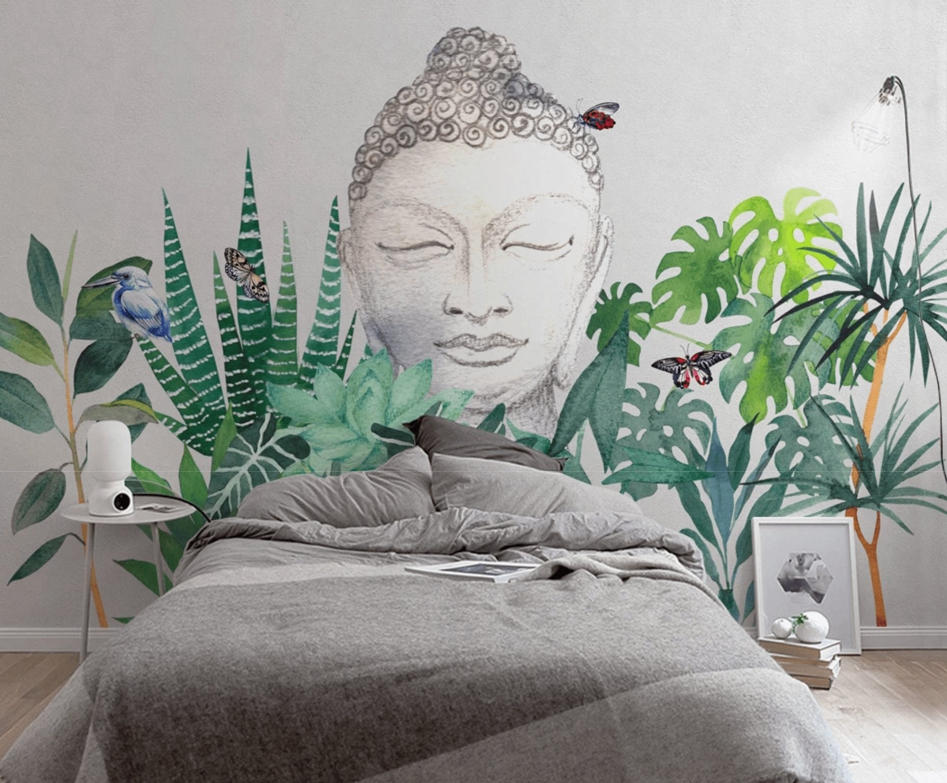 Papier peint Bohême spa bouddha nature - papier peint sur mesure francais - muralconcept