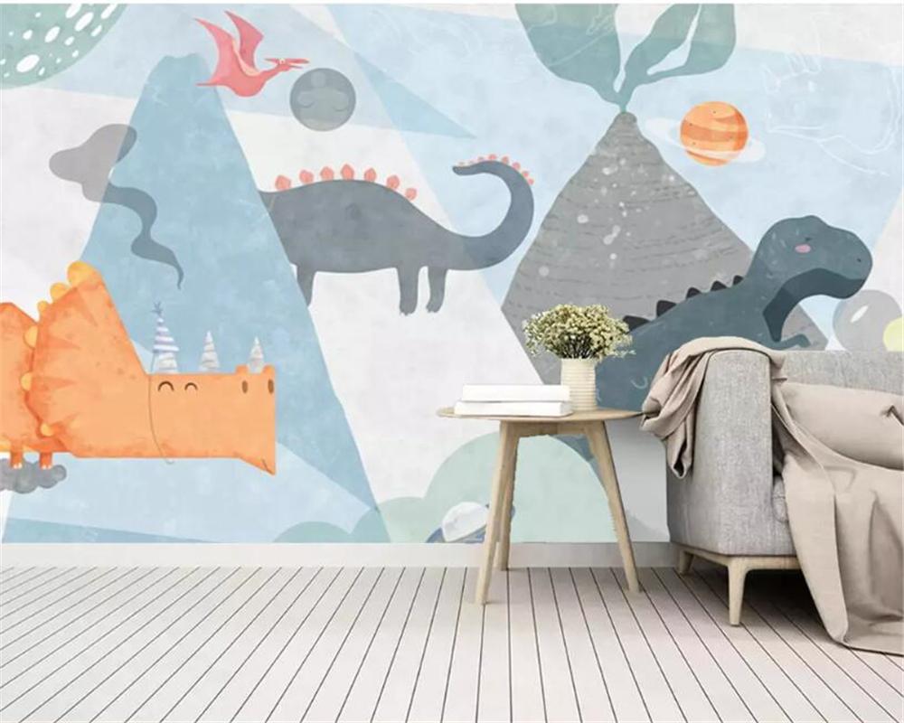 Papier peint Dinosaures Minimalistes - papier peint sur mesure francais - muralconcept